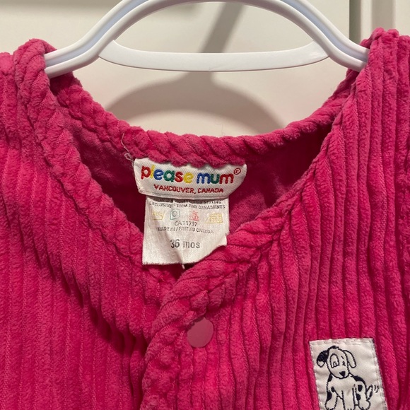 Pink velvet toddler one piece - Picture 2 of 2